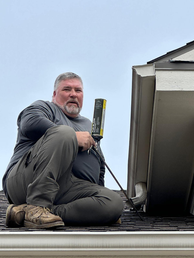B&B Bat Removal technician sealing an entry point